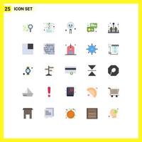 25 universell platt Färg tecken symboler av meddelanden chatt strategisk handel programmering redigerbar vektor design element