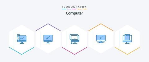 dator 25 blå ikon packa Inklusive . . imac. dyka upp. enhet vektor