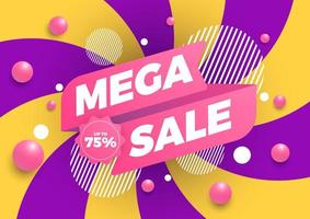 Mega Sale Vorlage Hintergrund vektor