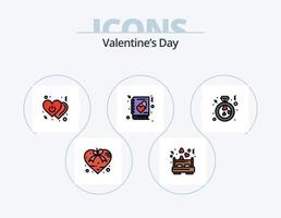 Valentinstag Linie gefüllt Icon Pack 5 Icon Design. Post. Buchstabe. Schalter. Kasten. Valentinsgrüße vektor