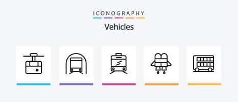 fordon linje 5 ikon packa Inklusive . transport. . kreativ ikoner design vektor