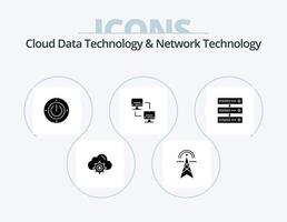 Cloud-Datentechnologie und Netzwerktechnologie Glyph Icon Pack 5 Icon Design. Rechnen. Rechnen. Rechnen. Netzwerk. Rechnen vektor