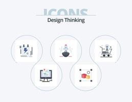 Design Thinking Flat Icon Pack 5 Icon-Design. Unternehmen. starten. wird bearbeitet. Zwischenablage. Datei vektor