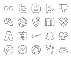 20 social media ikon packa Inklusive groupon snapchat Google jord Nike adwords vektor