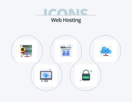 Webhosting-Flat-Icon-Pack 5-Icon-Design. Browser. Webseite. Netz. fehlen. Web-Hosting vektor