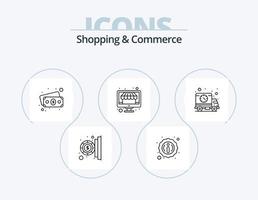 Shopping und Commerce Line Icon Pack 5 Icon Design. Damen Geldbörse. Belohnung. kontaktiere uns. gegenwärtig. Geschenkbox vektor