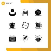 Stock Vector Icon Pack mit 9 Zeilenzeichen und Symbolen für begradigende Bildformel-Tools Designer editierbare Vektordesign-Elemente