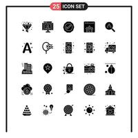 25 universelle solide Glyphen für Web- und mobile Anwendungen finden bearbeitbare Vektordesign-Elemente für Wachstumslogistikdiagramme vektor