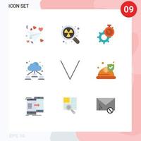 Aktienvektor-Symbolpaket mit 9 Zeilenzeichen und Symbolen für nach unten gerichtete Pfeilzeitwolken-Web-editierbare Vektordesign-Elemente vektor