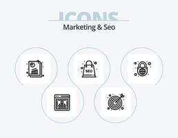 Marketing und SEO Line Icon Pack 5 Icon Design. Retina. seo. Buchen. html. seo vektor