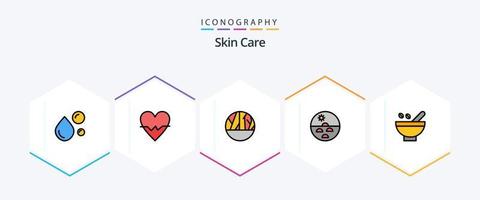 Skin 25 gefüllte Linien Icon Pack inklusive Skin. Haut. Haut. trockene Haut. Hautwunde vektor