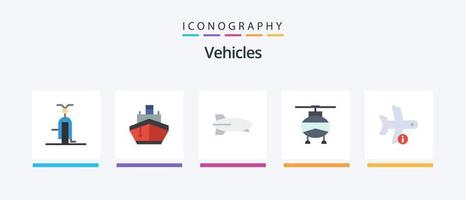 Fahrzeuge Flat 5 Icon Pack inklusive Fahrzeuge. Transport. Transport. Hubschrauber. Transport. kreatives Symboldesign vektor