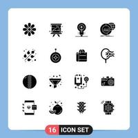 16 kreative Symbole moderne Zeichen und Symbole der Weltkarte Universität große Idee editierbare Vektordesign-Elemente vektor