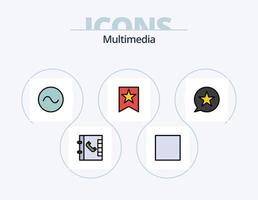multimedia linje fylld ikon packa 5 ikon design. . . Vinka. ui. logga ut vektor