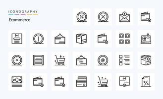 25 E-Commerce-Linien-Icon-Pack vektor