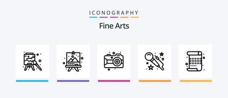 bra konst linje 5 ikon packa Inklusive måla. konst. grafisk. kamera. måla. kreativ ikoner design vektor