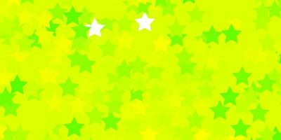 hellgrünes, gelbes Vektormuster mit abstrakten Sternen vektor