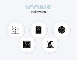 halloween glyf ikon packa 5 ikon design. läskigt. halloween. påsk. Semester. bibel vektor