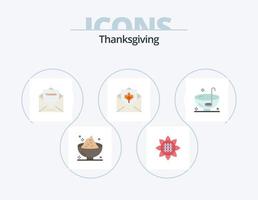 Thanksgiving Flat Icon Pack 5 Icon Design. Post. Gruß. das Erntedankfest. Karte. Danke vektor