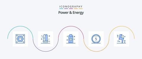 kraft och energi blå 5 ikon packa Inklusive seo. budbärare. fluorescerande. energi. energi vektor