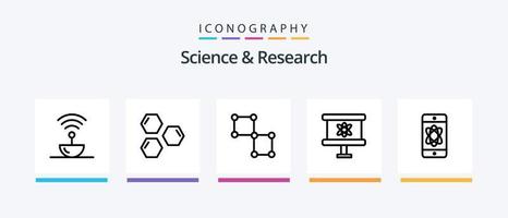 Science Line 5 Icon Pack inklusive Wissenschaft. Antenne. Atom. Platz. hinzufügen. kreatives Symboldesign vektor