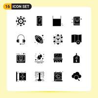 16 kreativ ikoner modern tecken och symboler av Stöd hörlurar spel skola bok redigerbar vektor design element