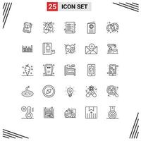 25 kreative Symbole moderne Zeichen und Symbole von Ohrringen Reisepass Neujahrsausweis editierbare Vektordesign-Elemente vektor