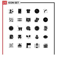 25 kreativ ikoner modern tecken och symboler av zoom cirkel telefon pilar skjorta redigerbar vektor design element