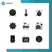 9 kreative Symbole, moderne Zeichen und Symbole für die Einstellung von Commerce-Ideen und bearbeitbaren Vektordesign-Elementen vektor