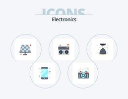 elektronik platt ikon packa 5 ikon design. . ljus. batteri. elektrisk. mixer vektor