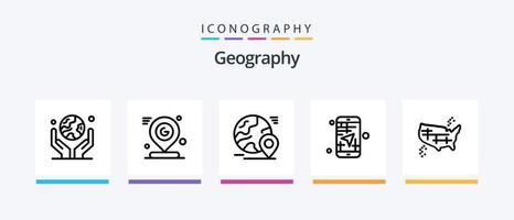 Symbolpaket Geographie Linie 5 einschließlich Reisen. Ziel. Felsen. Landschaft. reisen. kreatives Symboldesign vektor