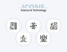 vetenskap och teknologi linje ikon packa 5 ikon design. kemisk industri. syra. labb Utrustning. vetenskap labb. vetenskap vektor