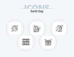 Earth Day Line Icon Pack 5 Icon Design. global. recyceln. ökologisch. natürlich. Erde vektor