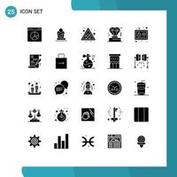 uppsättning av 25 modern ui ikoner symboler tecken för profil konto varna medlemskap företag redigerbar vektor design element