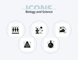 Biologie-Glyphen-Icon-Pack 5 Icon-Design. Labor. anbauen; wachsen. Pflanze, Anlage. Pflanze, Anlage. Direkte vektor