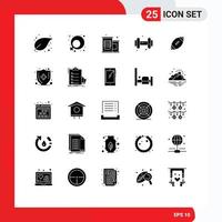 Stock Vector Icon Pack mit 25 Linienzeichen und Symbolen für Rugby-Fußball-Supermarkt-Ballhantel editierbare Vektordesign-Elemente
