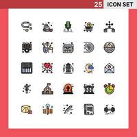 modern uppsättning av 25 fylld linje platt färger pictograph av kodning app mikrofon handla vagn redigerbar vektor design element