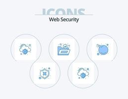 Web Security Blue Icon Pack 5 Icon-Design. Bombe. beschützen. Verlust. sperren. Cloud Computing vektor
