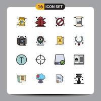 16 kreative Symbole moderne Zeichen und Symbole des Kits Notfallpillenhilfe amerikanische editierbare kreative Vektordesign-Elemente vektor