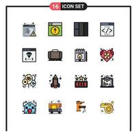 16 kreativ ikoner modern tecken och symboler av utveckla browser rutnät app gränssnitt Sök motor redigerbar kreativ vektor design element