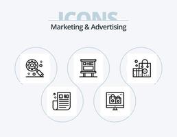 Marketing- und Werbezeilen-Icon-Pack 5-Icon-Design. Big-Data-Entwicklung. E-Mail. Marketing. E-Mail Marketing. E-Mail-Werbung vektor