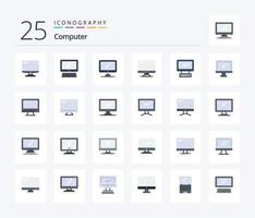 dator 25 platt Färg ikon packa Inklusive . lager 1. bärbar dator. st. enhet vektor