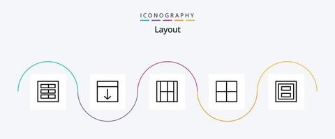 layout linje 5 ikon packa Inklusive visa. rutnät. layout. layout. dra vektor