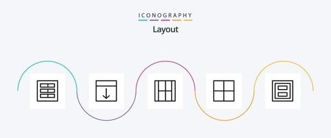 Layoutlinie 5 Icon Pack inklusive Display. Netz. Layout. Layout. Zeichnen vektor
