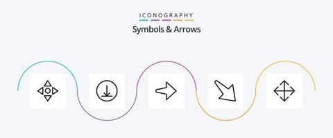 symbole und pfeile linie 5 icon pack inklusive . Nieder. verwandeln vektor