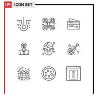 9 kreative Symbole moderne Zeichen und Symbole des Erfolgs man Banking Shopping Finanzen editierbare Vektordesign-Elemente vektor