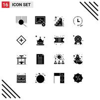 Aktienvektor-Icon-Pack mit 16 Zeilenzeichen und Symbolen für den Leistungsservice, um den Kunden editierbare Vektordesign-Elemente zu erhöhen vektor