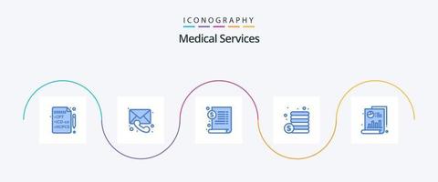 medizinische dienste blau 5 icon pack inklusive grafik. Bar. Datei. medizinisch. Münzen vektor