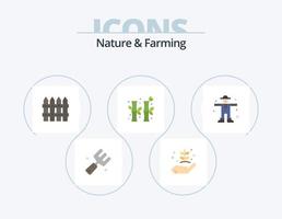 Natur und Landwirtschaft Flat Icon Pack 5 Icon Design. Charakter. Chinesisch. Natur. China. Garten vektor