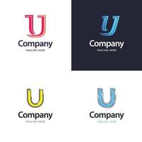 brev u stor logotyp packa design kreativ modern logotyper design för din företag vektor